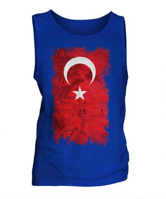 Turkey Grunge Flag Mens Vest