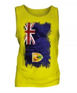 Turks And Caicos Islands Grunge Flag Mens Vest