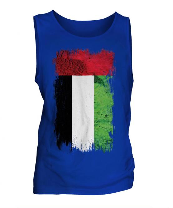 United Arab Emirates Grunge Flag Mens Vest