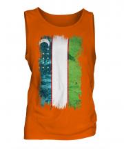 Uzbekistan Grunge Flag Mens Vest