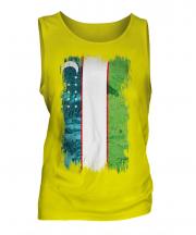 Uzbekistan Grunge Flag Mens Vest
