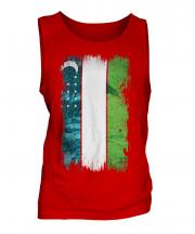Uzbekistan Grunge Flag Mens Vest