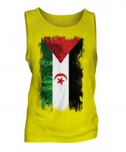 Western Sahara Grunge Flag Mens Vest