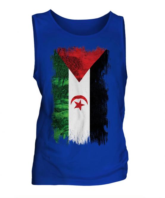 Western Sahara Grunge Flag Mens Vest