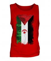 Western Sahara Grunge Flag Mens Vest