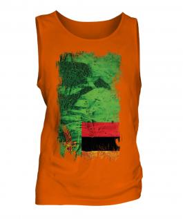 Zambia Grunge Flag Mens Vest