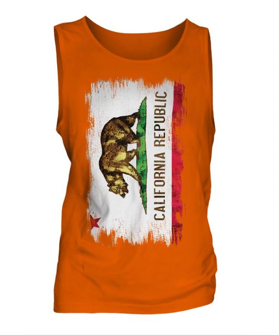 California State Grunge Flag Mens Vest