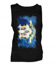 Connecticut State Grunge Flag Mens Vest