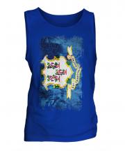 Connecticut State Grunge Flag Mens Vest