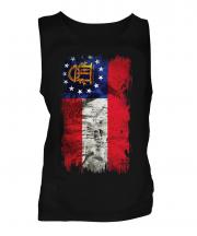 Georgia State Grunge Flag Mens Vest