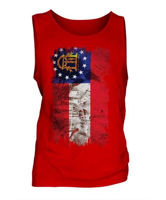 Georgia State Grunge Flag Mens Vest