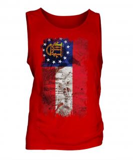 Georgia State Grunge Flag Mens Vest