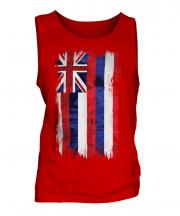 Hawaii State Grunge Flag Mens Vest