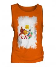 Illinois State Grunge Flag Mens Vest