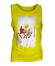 Illinois State Grunge Flag Mens Vest