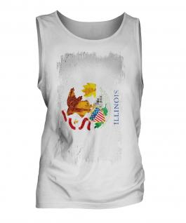 Illinois State Grunge Flag Mens Vest