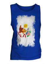 Illinois State Grunge Flag Mens Vest