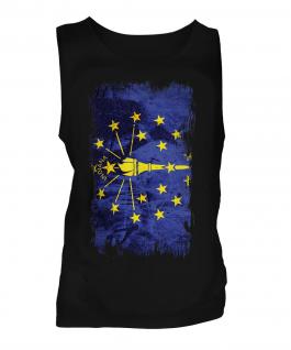 Indiana State Grunge Flag Mens Vest