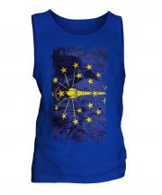 Indiana State Grunge Flag Mens Vest