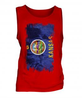 Kansas State Grunge Flag Mens Vest