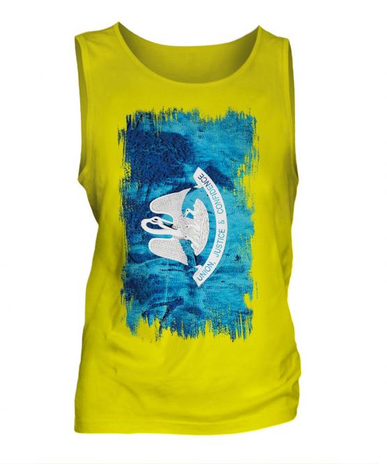 Louisiana State Grunge Flag Mens Vest