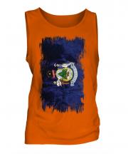 Maine State Grunge Flag Mens Vest