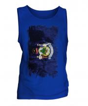 Maine State Grunge Flag Mens Vest