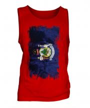 Maine State Grunge Flag Mens Vest