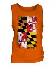 Maryland State Grunge Flag Mens Vest