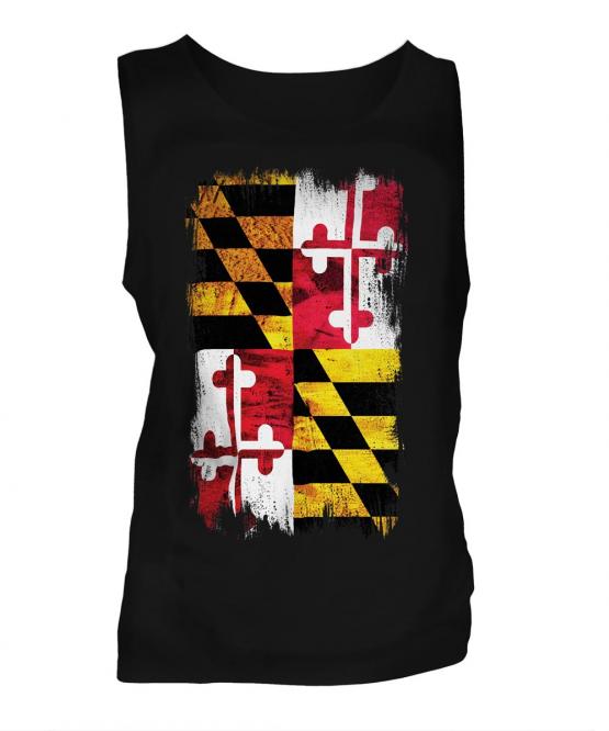 Maryland State Grunge Flag Mens Vest