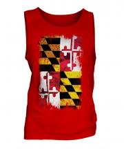 Maryland State Grunge Flag Mens Vest