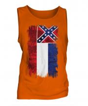 Mississippi State Grunge Flag Mens Vest