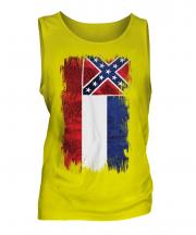 Mississippi State Grunge Flag Mens Vest