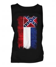 Mississippi State Grunge Flag Mens Vest