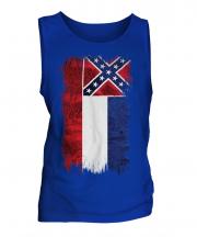 Mississippi State Grunge Flag Mens Vest