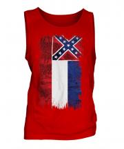 Mississippi State Grunge Flag Mens Vest