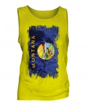 Montana State Grunge Flag Mens Vest