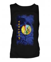 Montana State Grunge Flag Mens Vest