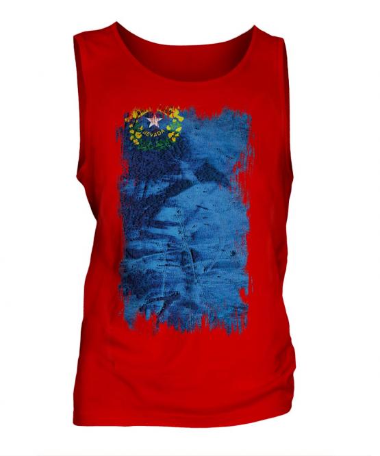 Nevada State Grunge Flag Mens Vest