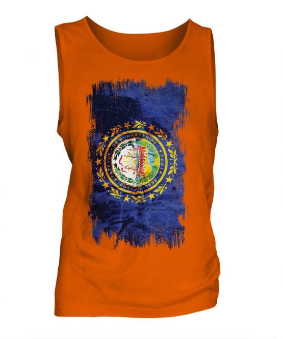 New Hampshire State Grunge Flag Mens Vest