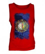 New Hampshire State Grunge Flag Mens Vest