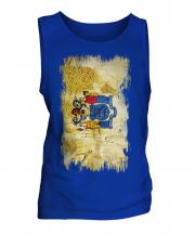 New Jersey State Grunge Flag Mens Vest