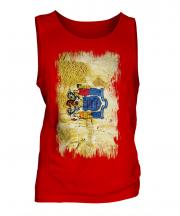 New Jersey State Grunge Flag Mens Vest