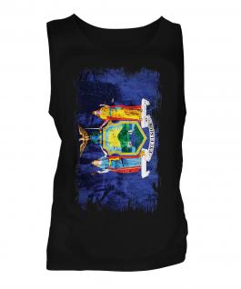 New York State Grunge Flag Mens Vest