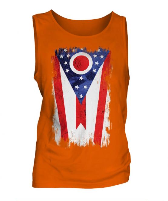 Ohio State Grunge Flag Mens Vest