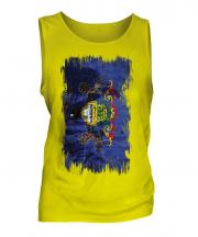 Pennsylvania State Grunge Flag Mens Vest