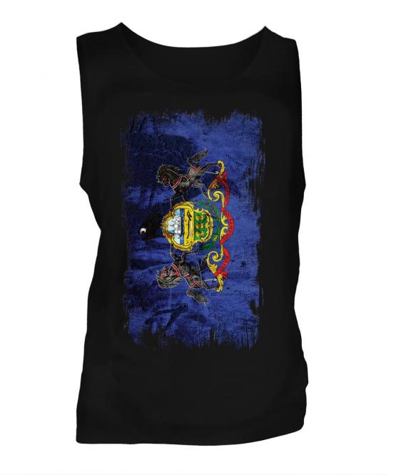 Pennsylvania State Grunge Flag Mens Vest