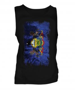 Pennsylvania State Grunge Flag Mens Vest