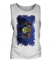 Pennsylvania State Grunge Flag Mens Vest