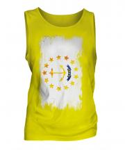 Rhode Island State Grunge Flag Mens Vest